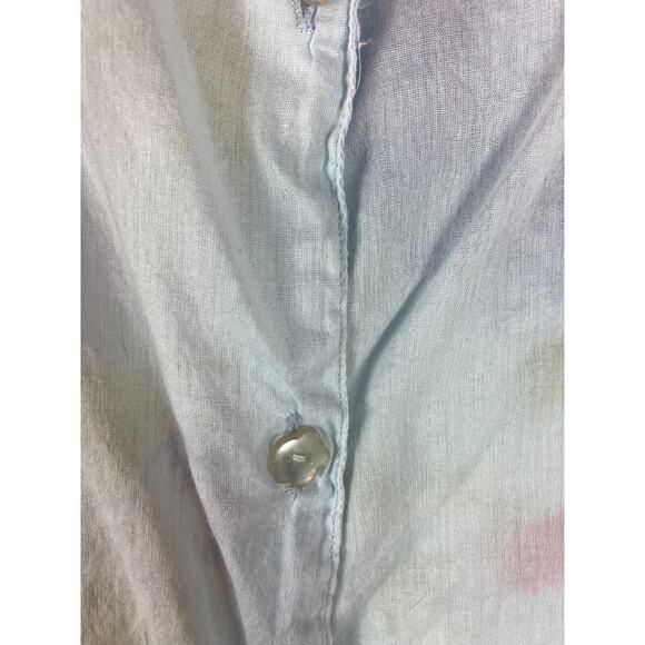 Bobbie Brooks Woman‎ 100% Cotton Short Sleeve Button Up Shirt Blue Floral 22-24W - Picture 14 of 16